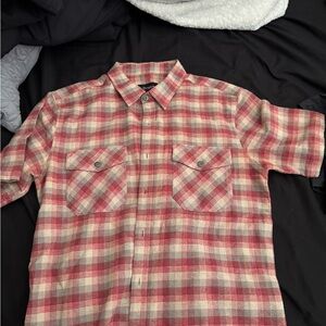 Brixton Red and Cream Plaid Button Down Shirt